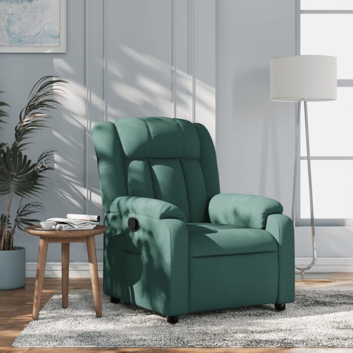 Fauteuil inclinable Vert foncé Tissu – Image 1