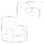 Fauteuil de massage inclinable Gris clair Tissu – Image 10