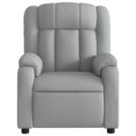 Fauteuil de massage inclinable Gris clair Tissu – Image 5