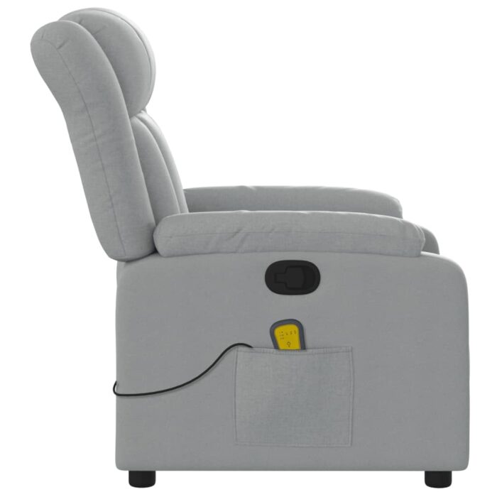 Fauteuil de massage inclinable Gris clair Tissu – Image 6