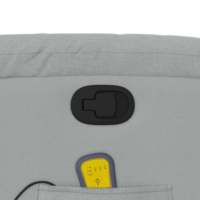 Fauteuil de massage inclinable Gris clair Tissu – Image 8