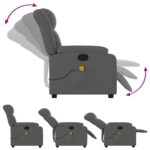 Fauteuil de massage inclinable Gris foncé Tissu – Image 3