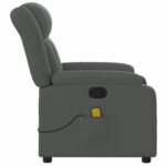 Fauteuil de massage inclinable Gris foncé Tissu – Image 6