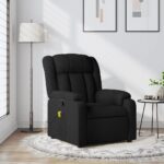 Fauteuil de massage inclinable Noir Tissu