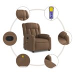 Fauteuil de massage inclinable Marron Tissu – Image 4