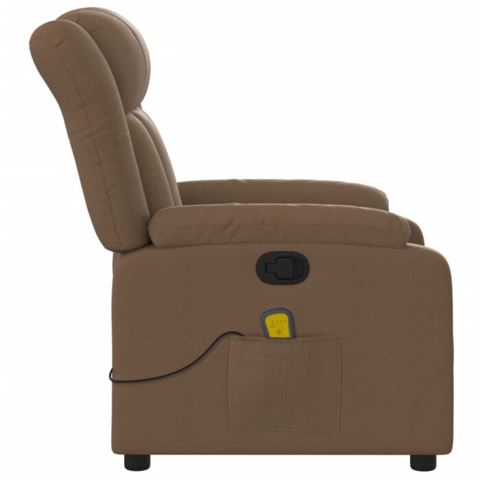 Fauteuil de massage inclinable Marron Tissu – Image 6