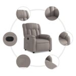 Fauteuil de massage inclinable Taupe Tissu – Image 4