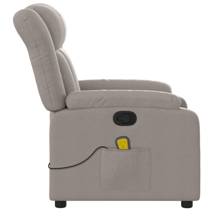 Fauteuil de massage inclinable Taupe Tissu – Image 6