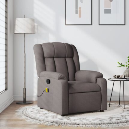 Fauteuil de massage inclinable Taupe Tissu
