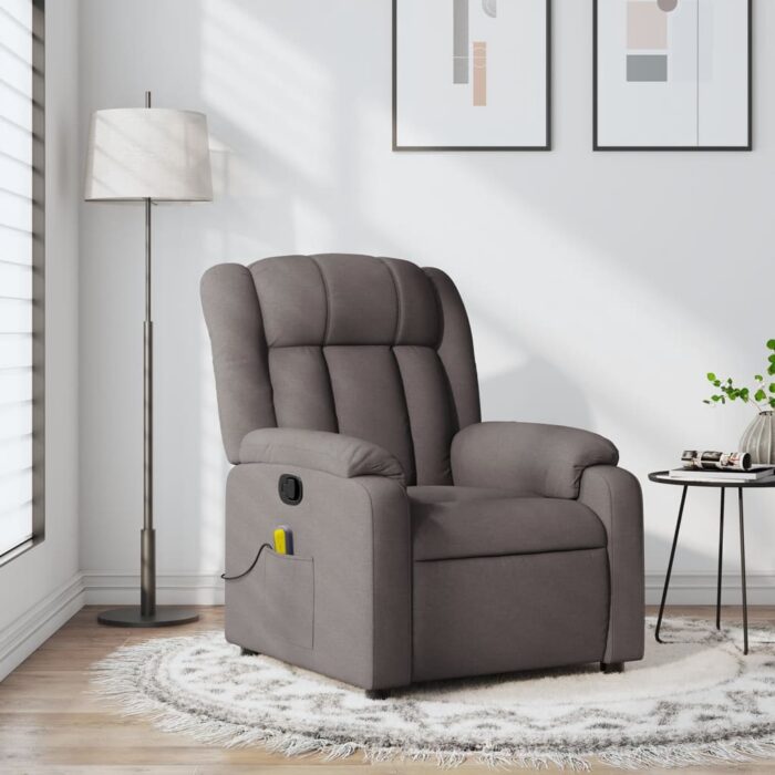 Fauteuil de massage inclinable Taupe Tissu – Image 1
