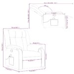 Fauteuil de massage inclinable Crème Tissu – Image 11