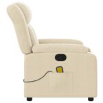 Fauteuil de massage inclinable Crème Tissu – Image 6