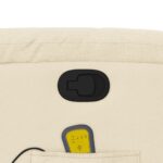 Fauteuil de massage inclinable Crème Tissu – Image 8