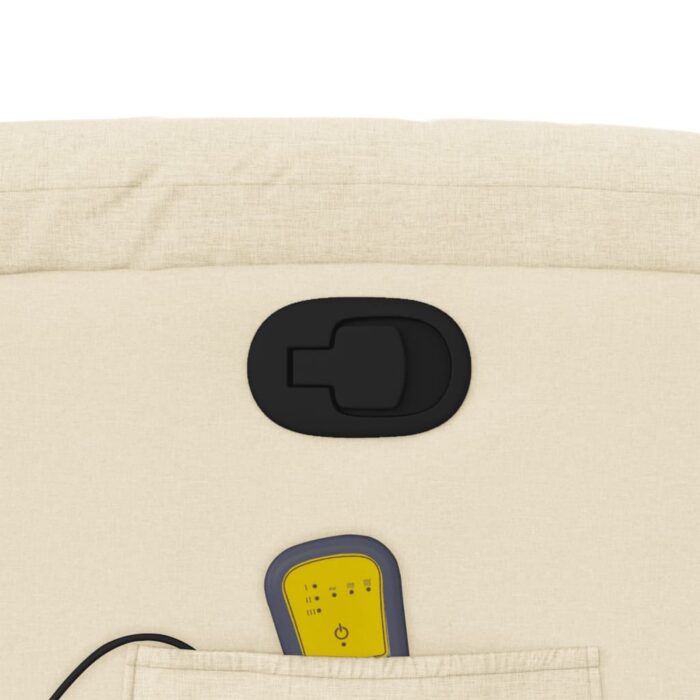 Fauteuil de massage inclinable Crème Tissu – Image 8