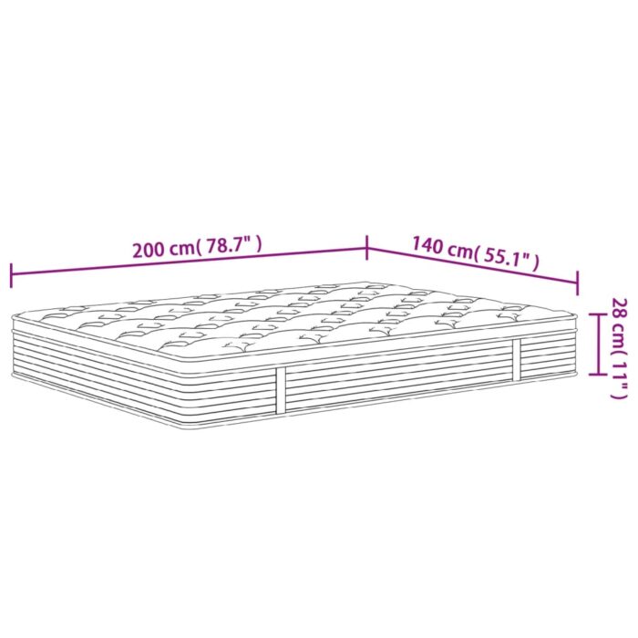 Matelas à ressorts ensachés moyen 140x200 cm – Image 8