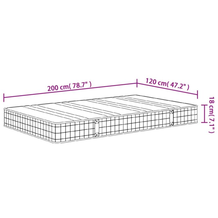 Matelas à ressorts bonnell moyen 120x200 cm – Image 5
