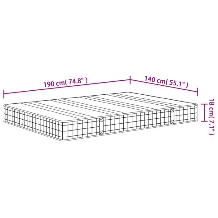 Matelas à ressorts bonnell moyen 140x190 cm – Image 5