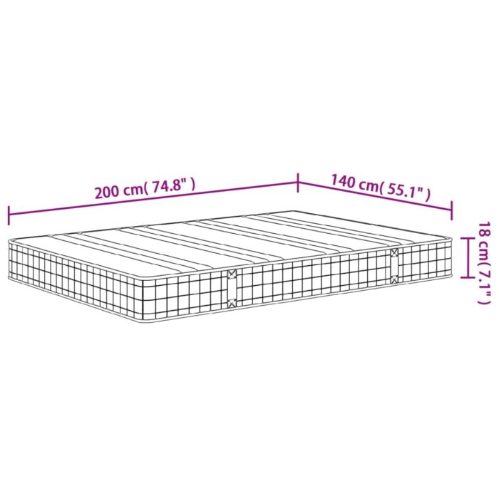 Matelas à ressorts bonnell moyen 140x200 cm – Image 5