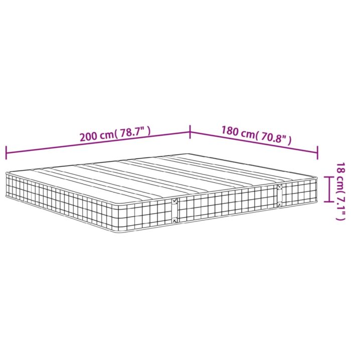 Matelas à ressorts bonnell moyen 180x200 cm – Image 5