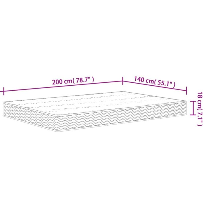 Matelas à ressorts bonnell moyen 140x190 cm – Image 5