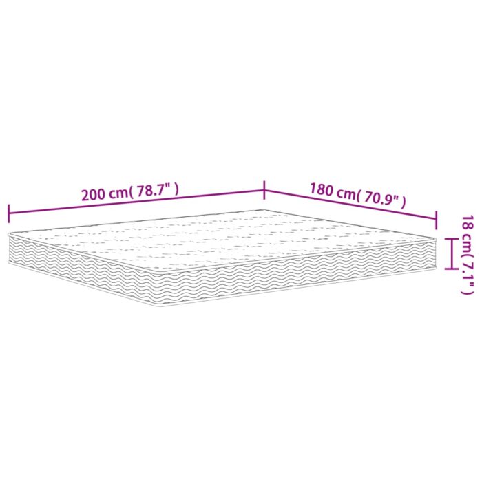 Matelas à ressorts bonnell moyen 180x200 cm – Image 5