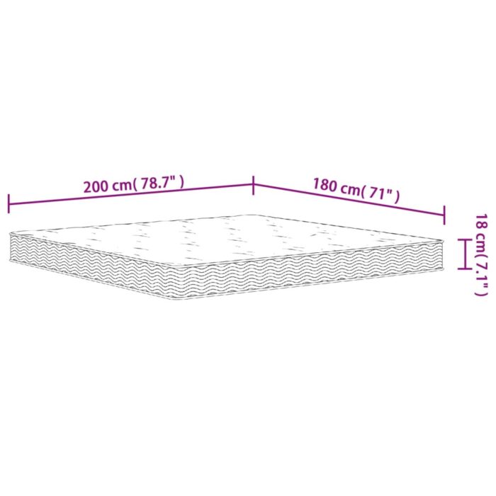 Matelas à ressorts bonnell moyen 180x200 cm – Image 5