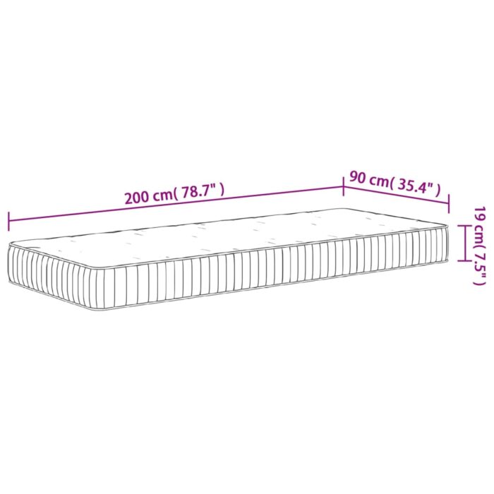 Matelas à ressorts ensachés moyen 90x200 cm – Image 6