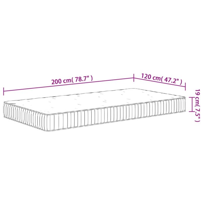Matelas à ressorts ensachés moyen 120x200 cm – Image 6