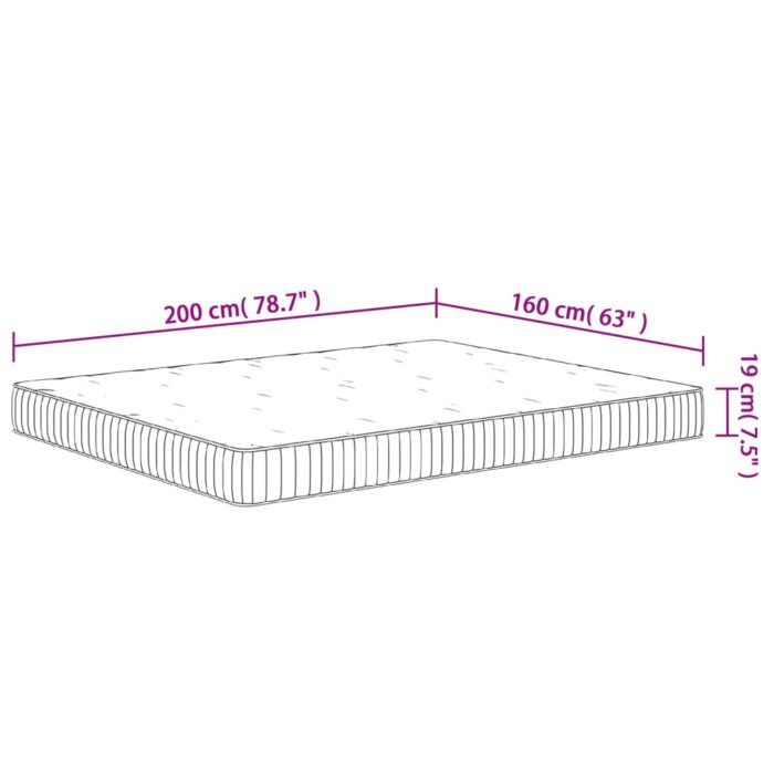 Matelas à ressorts ensachés moyen 160x200 cm – Image 8