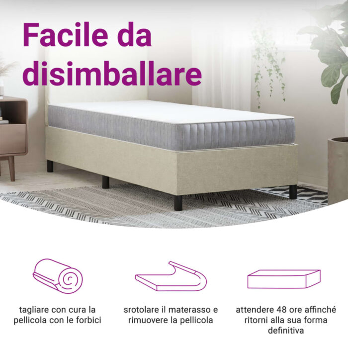Matelas à ressorts ensachés moyen 90x220 cm – Image 8