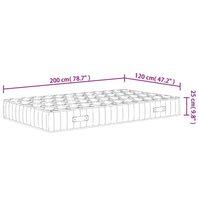 Matelas à ressorts ensachés dureté moyenne 120x200 cm – Image 6
