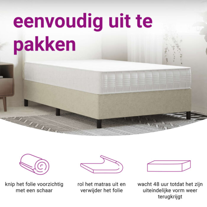 Matelas à ressorts ensachés dureté moyenne 120x200 cm – Image 8