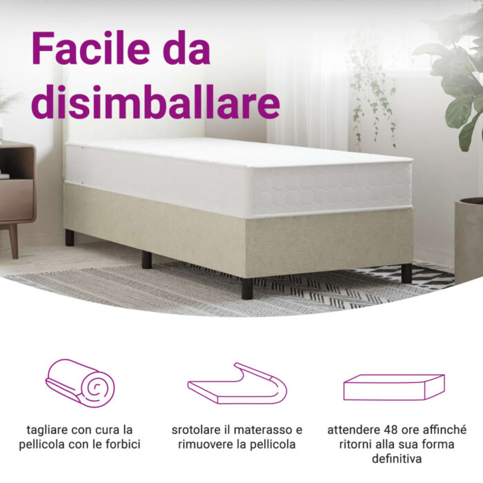 Matelas à ressorts ensachés dureté moyenne 90x200 cm – Image 7