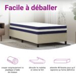 Matelas à ressorts ensachés dureté moyenne 90x190 cm – Image 7