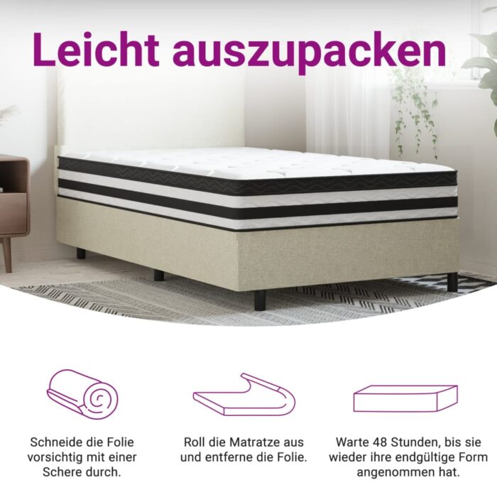 Matelas à ressorts ensachés moyen 120x200 cm – Image 7