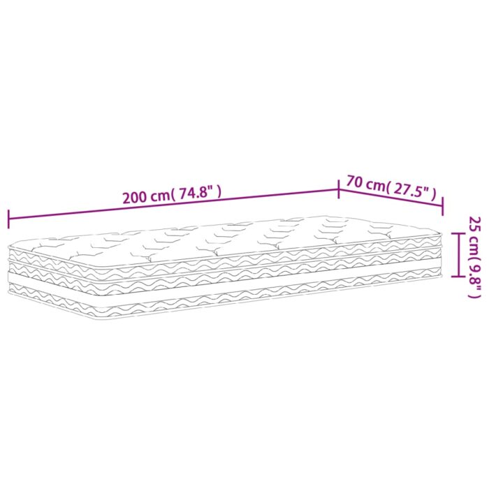 Matelas à ressorts ensachés moyen 70x200 cm – Image 8