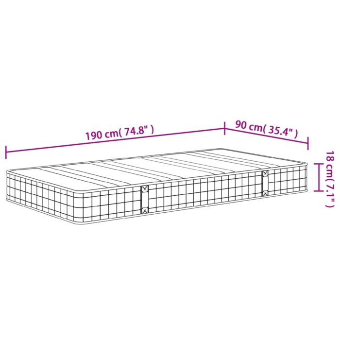 Matelas à ressorts bonnell moyen 90x190 cm – Image 8