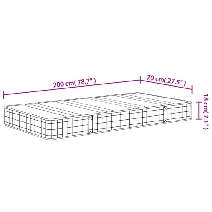 Matelas à ressorts bonnell moyen 70x200 cm – Image 8