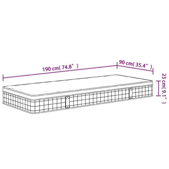 Matelas à ressorts bonnell moyen 90x190 cm – Image 6