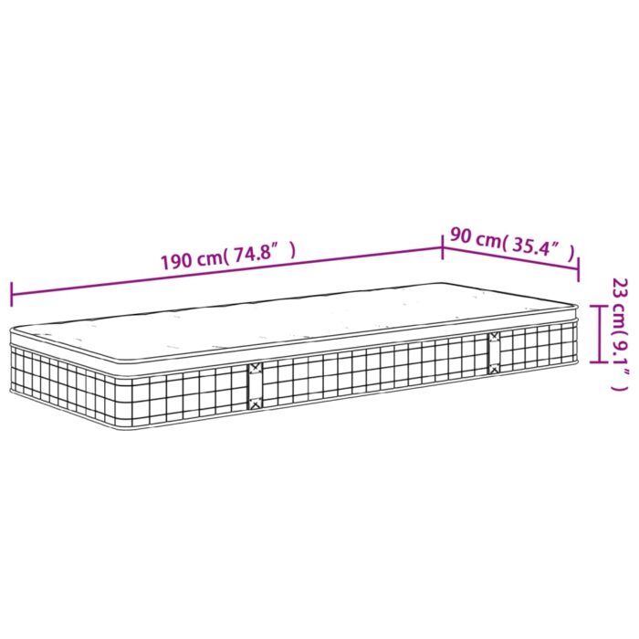 Matelas à ressorts bonnell moyen 90x190 cm – Image 8