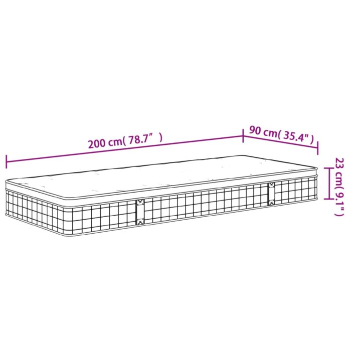 Matelas à ressorts bonnell moyen 90x200 cm – Image 9