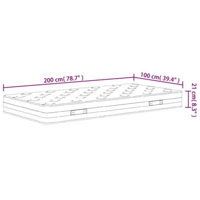 Matelas à ressorts bonnell moyen 100x200 cm – Image 6
