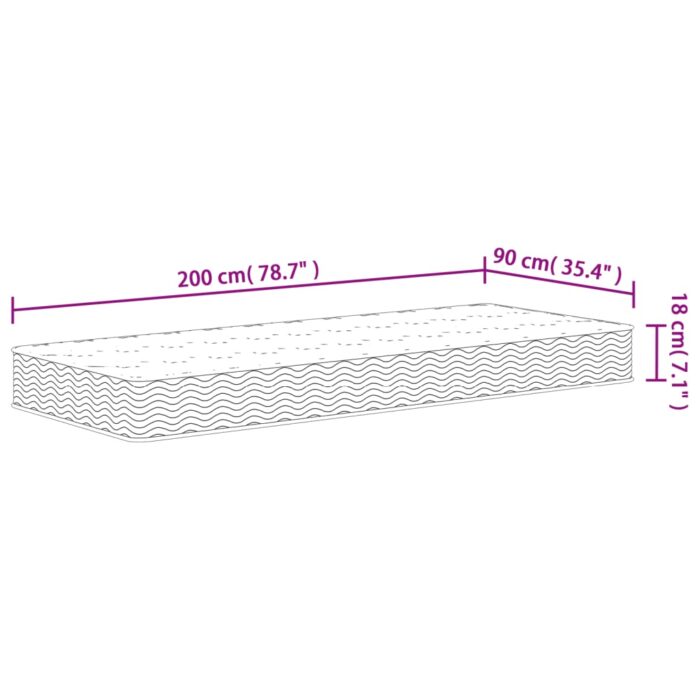 Matelas à ressorts bonnell moyen 90x200 cm – Image 6