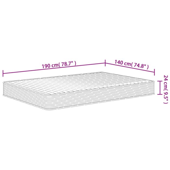 Matelas en mousse moyennement doux 140x190 cm – Image 8