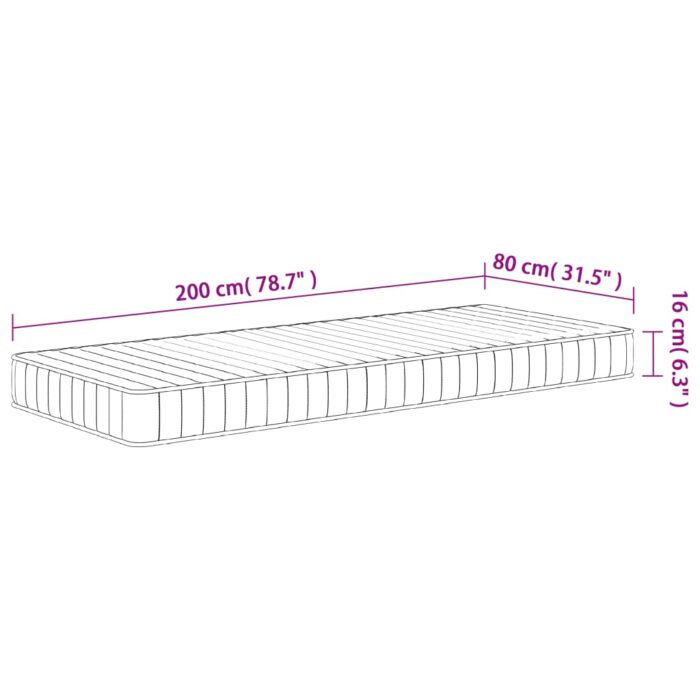 Matelas en mousse moyennement doux 80x200 cm – Image 6