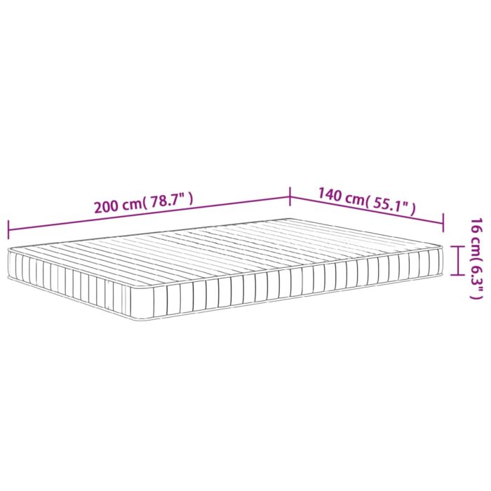 Matelas en mousse moyennement doux 140x200 cm – Image 6