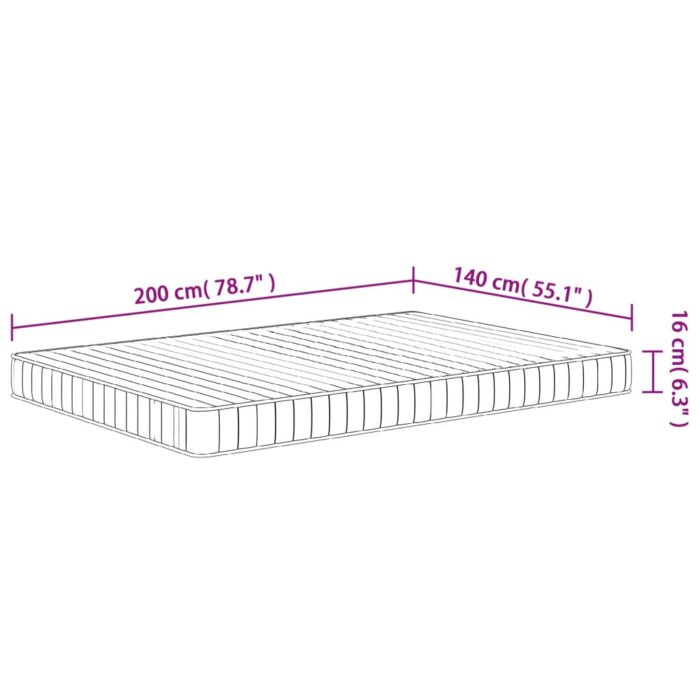 Matelas en mousse moyennement doux 140x200 cm – Image 8