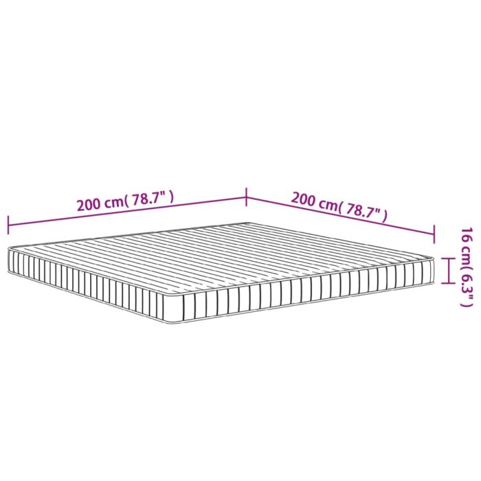 Matelas en mousse moyennement doux 200x200 cm – Image 6