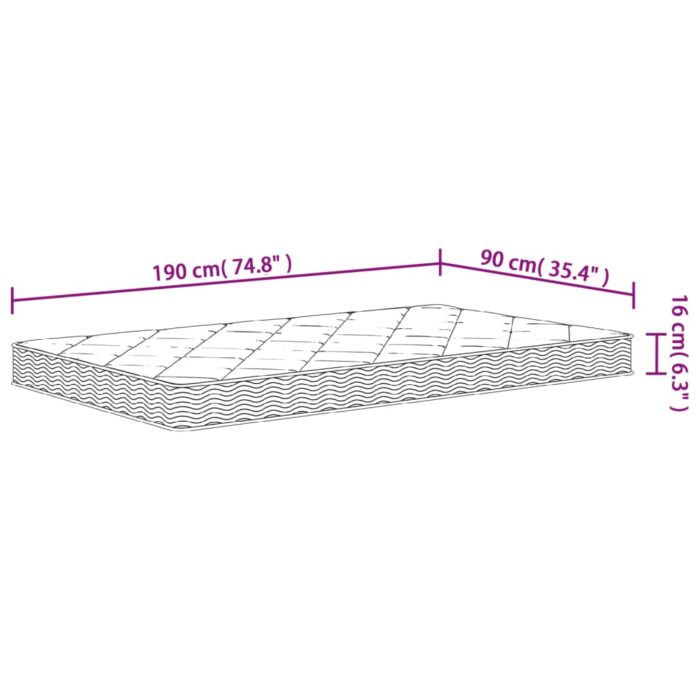 Matelas en mousse moyennement doux 90x190 cm – Image 8