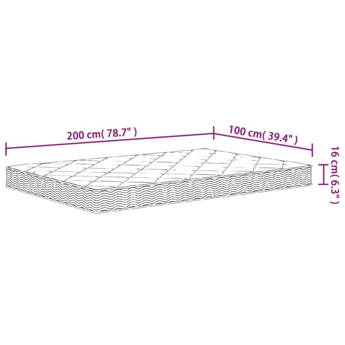 Matelas en mousse moyennement doux 100x200 cm – Image 6